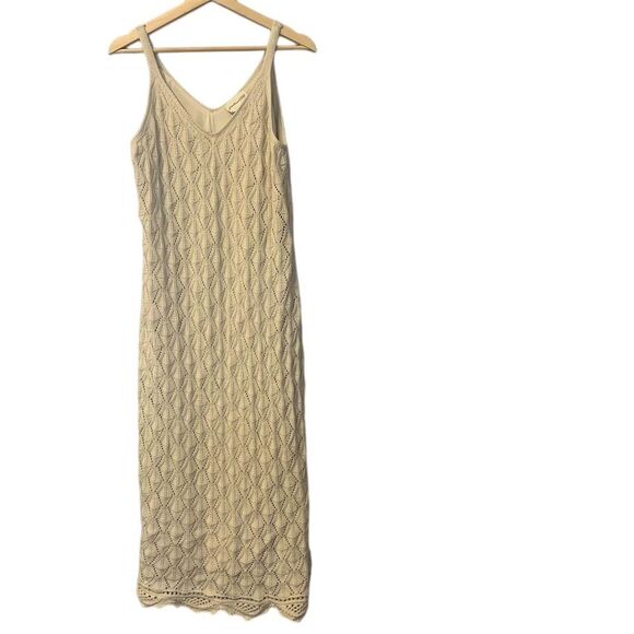 Freshman 1996 Dresses & Skirts - Freshman 1996 Women's XL Beige Crochet Knit Maxi Dress Sleeveles